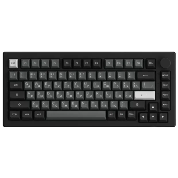 Клавиатура Akko 5075S Black & Sliver (Akko Cream Yellow V3)